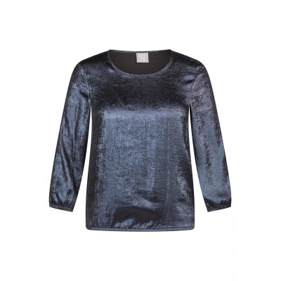 Rabe - 55-214103 Blauwe losse glimmende  bloes.